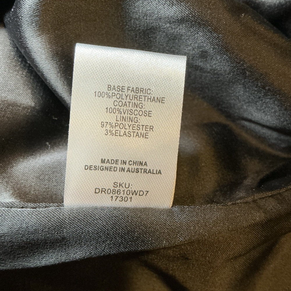 Meshki Black Leather Button-Up Women's dress - Picture 7 of 10